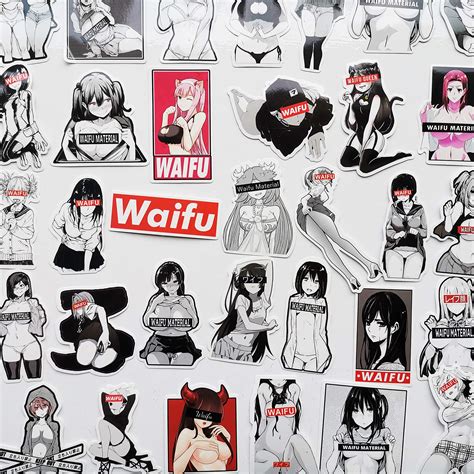 50pcs cute anime waifu stickers hentai car decal ahegao decal kawaii japanese waifu for adults