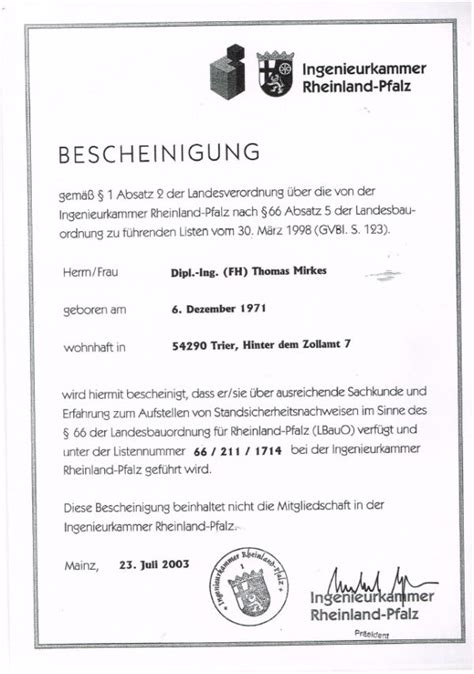 Zertifikate Mycon Sà Rl Ingenieurs Luxemburg