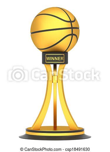 Drawings Of Award Basketball Trophy Cup Isolated On A White Background