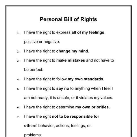 Bill Of Rights Chart
