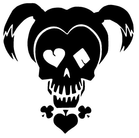 Harley Quinn Skull Face Suicide Squad Vinyl Decal Sticker