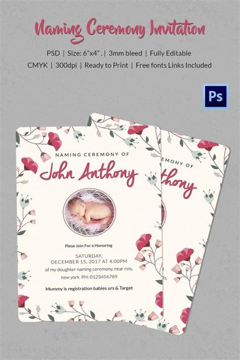 37 Naming Ceremony Invitations Free Psd Pdf Format Download Free