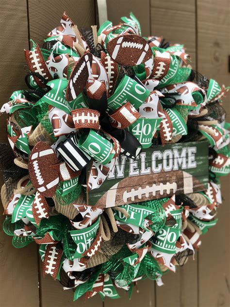 Football Front Door Wreath Fall Sports Wreath Football Wreath Sports