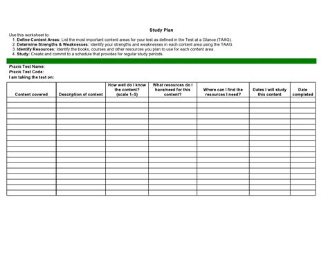 42 Useful Study Plan Templates Word Excel Templatelab