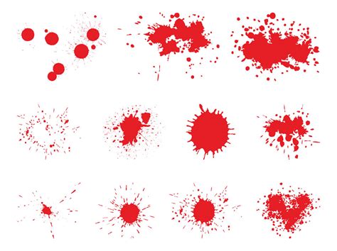 Splattered Blood Graphics Set Vector Art And Graphics