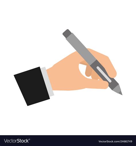 Hand With Pen Ink Write Icon Royalty Free Vector Image