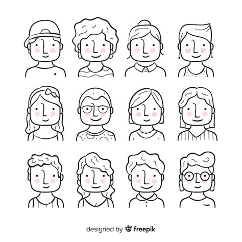 Free Vector Hand Drawn People Avatar Collection