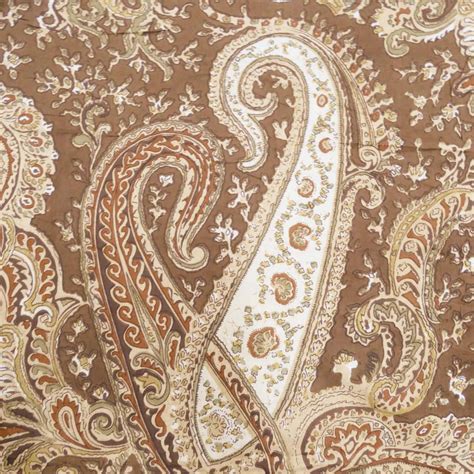 Indian Designer Fabric Paisley Print Brown Fabric Dress