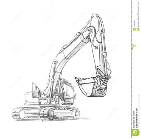 Drawing Excavator Stock Illustration Image Of Industrial