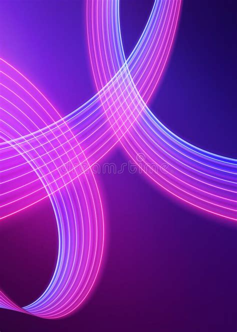 3d Render Abstract Neon Background Pink Blue Light Glowing Wavy