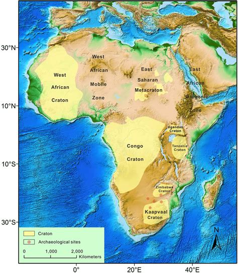 Sketched Geologic Map Of Africa Showing The Distributions Of Archean