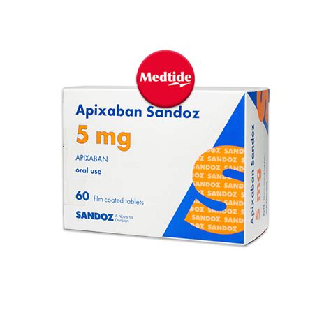 Apixaban Sandoz 5 Mg 60 Tablets Box [กล่อง 60 เม็ด] Medtide