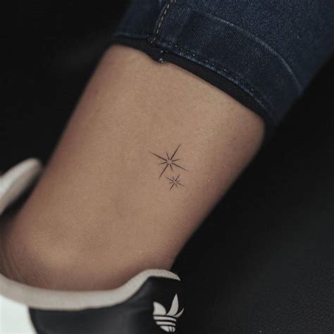Minimalist North Star Tattoo On The Ankle