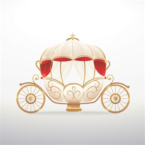 Free Vector Fairytale Carriage Golden Design