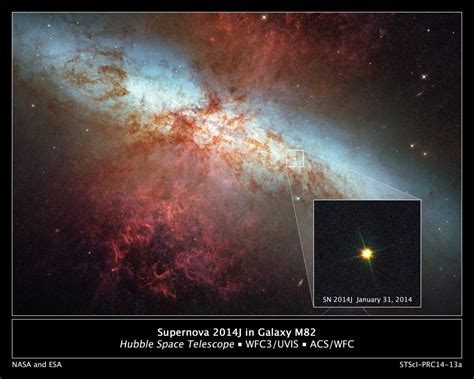 Supernova Sn 2014j As Observed By The Hubble Space Telescope On Jan 31