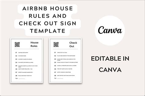 Airbnb Host House Rules And Check Out Graphic By Realtor Templates