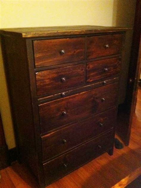 Shown in rustic cherry with michael's cherry finish shown with leaded mirror available in 60 w solid top flush inset drawers hardwood. Builders Showcase: Coreys Farmhouse Tallboy Dresser - The ...