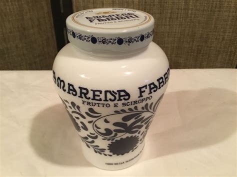 Amarena Fabbri Bologna Italy Milk Glass Jar With Metal Twist Lid