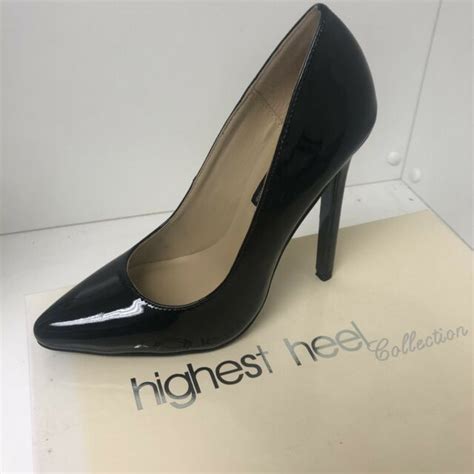 Highest Heel Womens Hottie High Heel Pump Black Patent Size 6 Ebay
