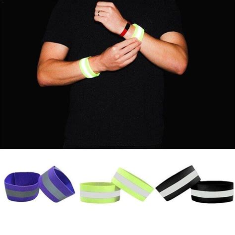 1pc High Visibility Double Reflective Wristband Bracelet Band Running