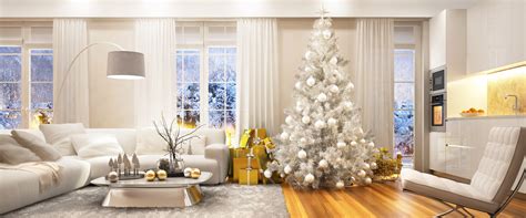 Color Coordinated Room Decorated For Christmas In White And Gold 4k