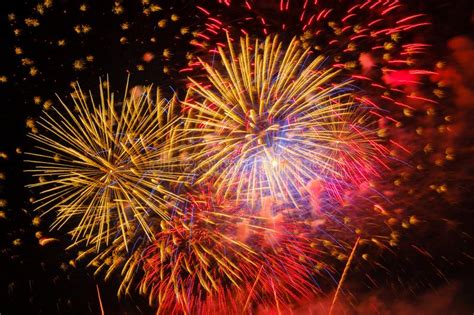 Colorful Fireworks In Night Sky Stock Photo Image Of Year Beautiful