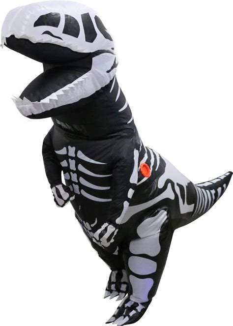 Kids Giant Skeleton Inflatable Dinosaur Costume T Rex Blow Up Fancy