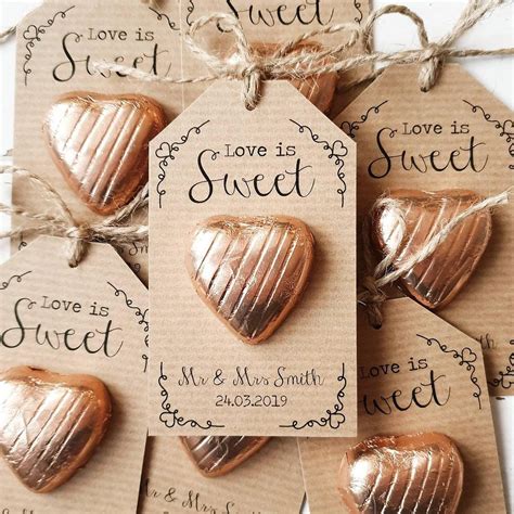 Love Is Sweet Chocolate Heart Wedding Favour Etsy Simple Wedding