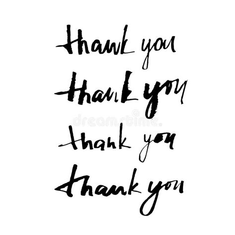 Vector Hand Written Thank You Lettering Expressive Calligrap Stock