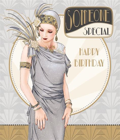Debbi Moore Art Deco Someone Special Happy Birthday Card Art Deco Cards Art Deco Fashion