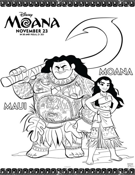 Disney Maui And Moana Coloring Page Mama Likes This