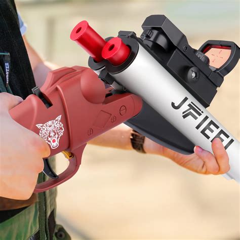 JFIEEI Double Barrel Shotgun Shell Ejecting Toy Nerf Gun Soft Bullet Toy Gun Sawed Off Shotgun