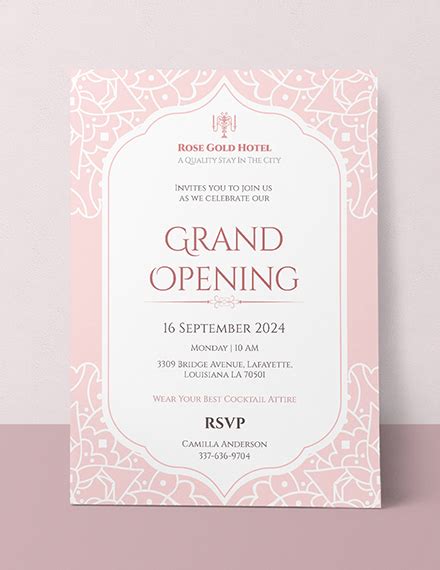 hotel opening invitation card template