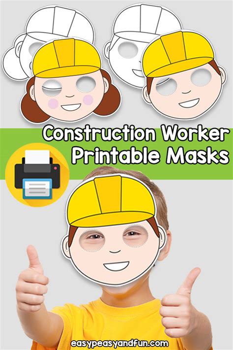Printable Construction Worker Mask Template Easy Peasy And Fun Membership