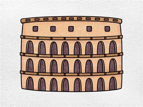 How To Draw The Colosseum Printable Step By Step Draw