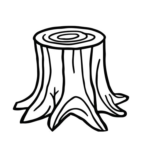 Tree Stump Drawing 25498267 Vector Art At Vecteezy