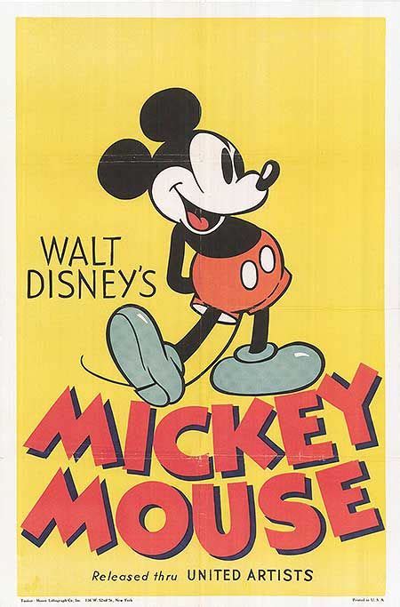 Mickey Mouse Poster Vintage Disney Posters Walt Disney Mickey