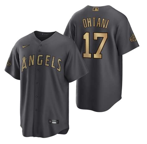 Mens Los Angeles Angels Shohei Ohtani Charcoal 2022 All Star Game Jersey