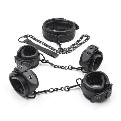 3pcsset Sex Bdsm Game Sexy Genuine Leather Handcuff Ankle Cuff