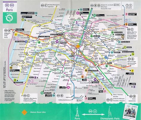 Mappa Metropolitana Parigi Con Monumenti