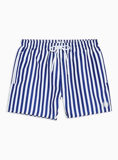 Blue And White Stripe Swim Shorts Swim Shorts Blue Shorts Outfit