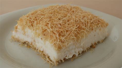 Traditional Turkish Kanafeh With Milk Pudding