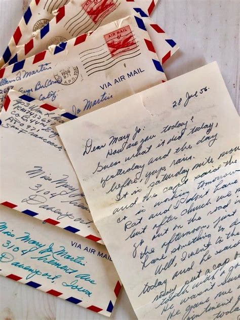 Bundle Of 5 Vintage Handwritten Letters 1950s Soldier Etsy