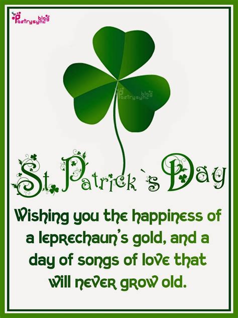 St Patrick S Day Wishing You The Happiness Of A Leprechaun S Gold St