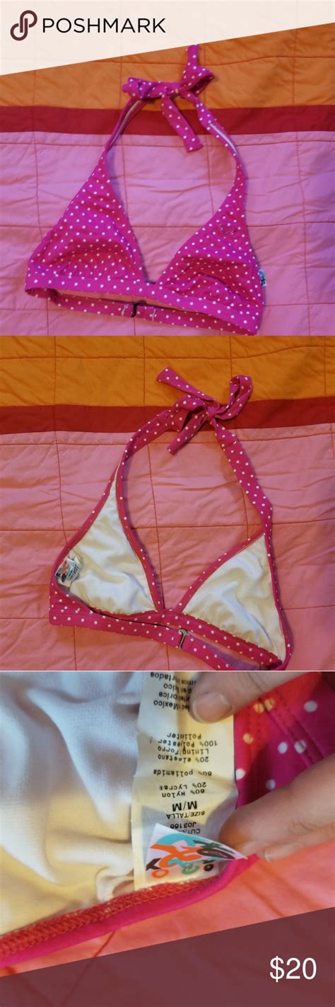 Polka Dot Pink And White Roxy Bikini Top Bikini Tops Roxy Bikini