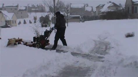 Snow Plowing With A Walk Behind Mower Walkbehind Youtube