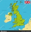 Political map of United Kingdom with regions and their capitals Stock ...
