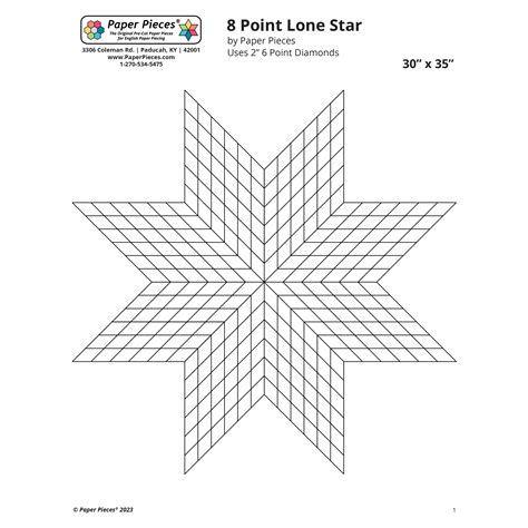 8 Point Diamond Lone Star Design Sheet Free Pdf Download Paper Pieces