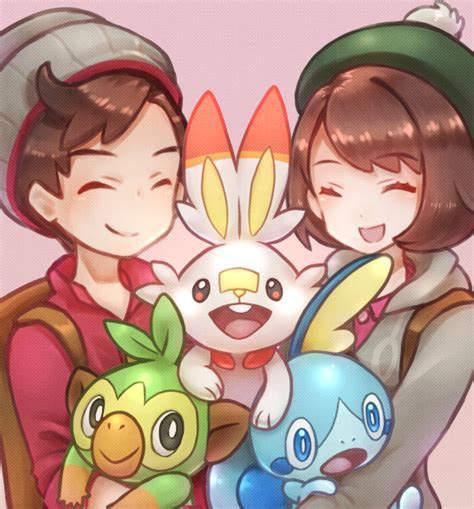 gloria scorbunny sobble victor and grookey pokemon and 1 more drawn by s happycolor 329