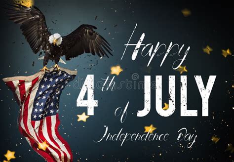 American Bald Eagle Flying With Flag Stock Illustration Illustration Of Patriotic Patriot